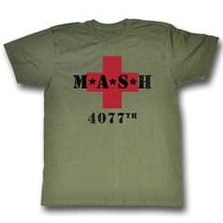 MASH Shirt MASH 4077 Adult Army Green Tee T-shirt - TV Yesteryear